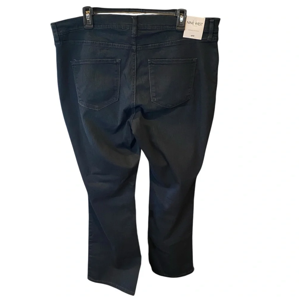 Nine West Gramercy Mini Boot Dark Wash Jeans Womens Plus Size 18W NWT - Picture 2 of 9